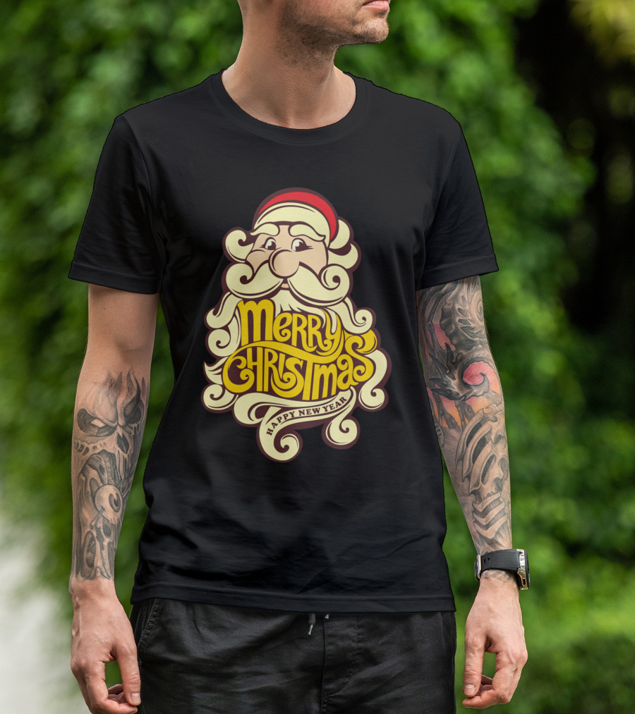 Merry Christmas Happy New Year Santa Claus T-Shirt