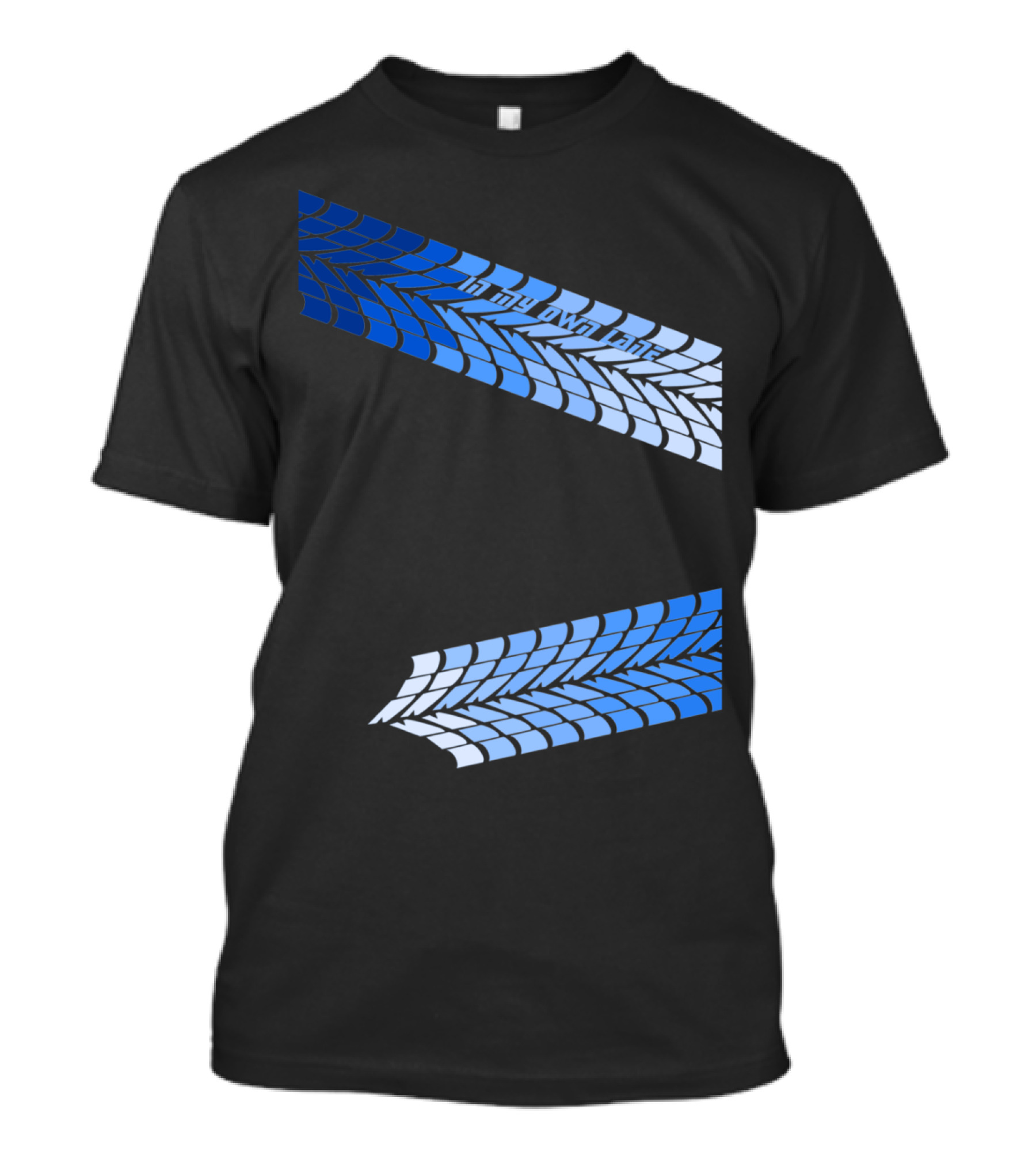 In My Own Lane Blue Tire Track T-Shirt