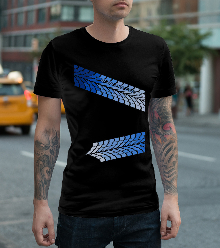 In My Own Lane Blue Tire Track T-Shirt