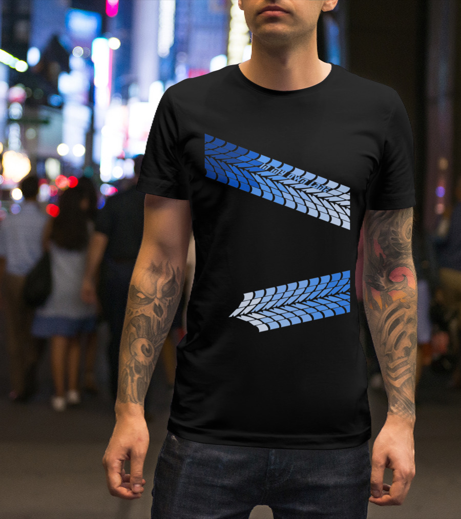 In My Own Lane Blue Tire Track T-Shirt