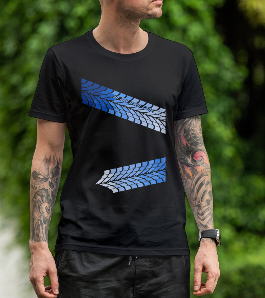 In My Own Lane Blue Tire Track T-Shirt