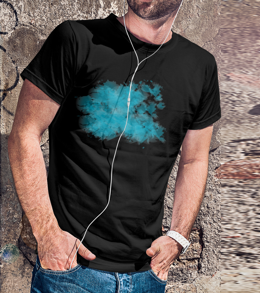 Paint Brush Blue Abstract Splash T-Shirt