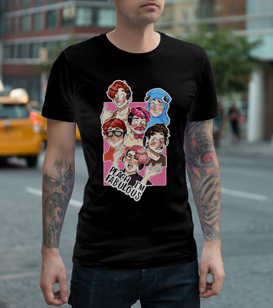 Peach I'm Fabulous Boys in Fun Costumes and Hairstyles T-Shirt