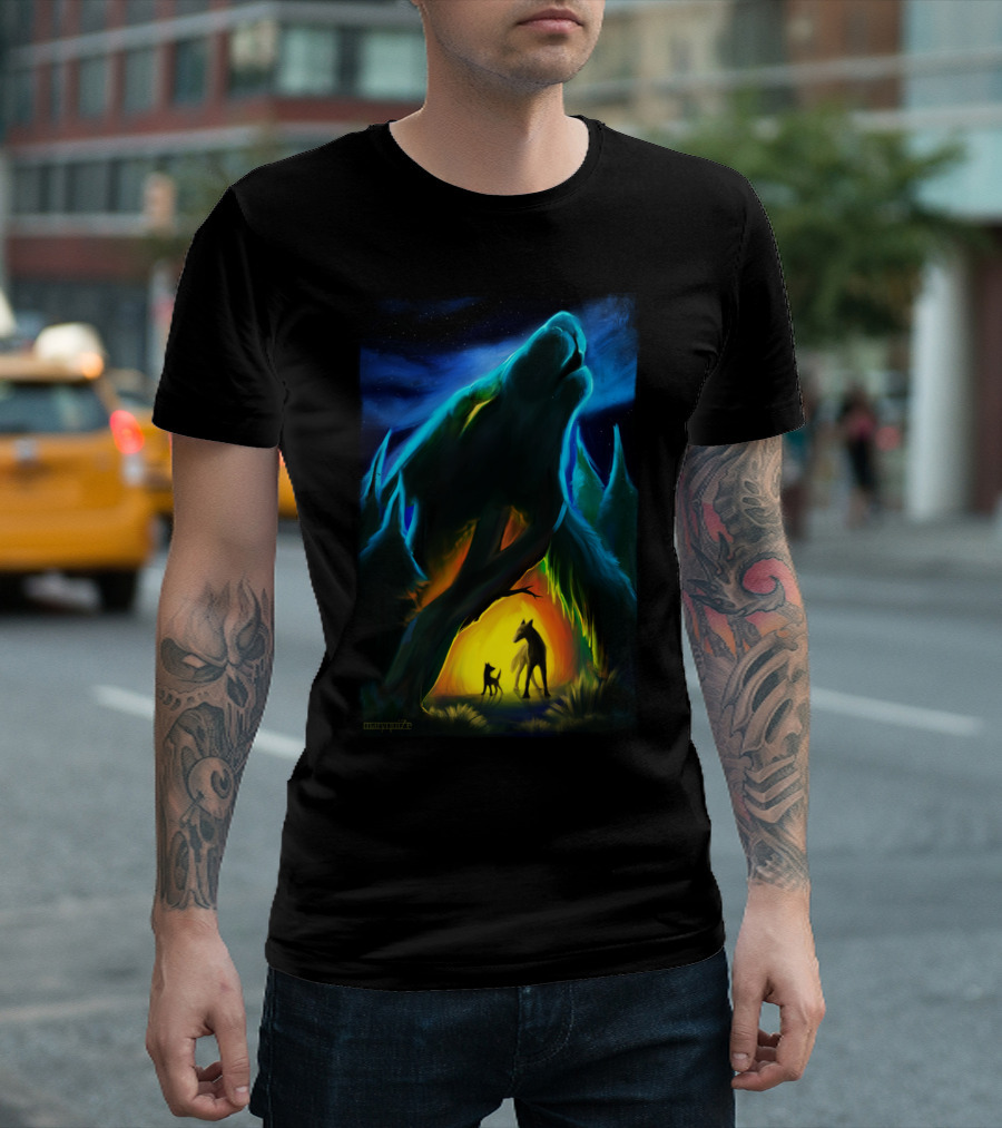 In The Heart Of Forest Wolf Spirit Guardian T-Shirt