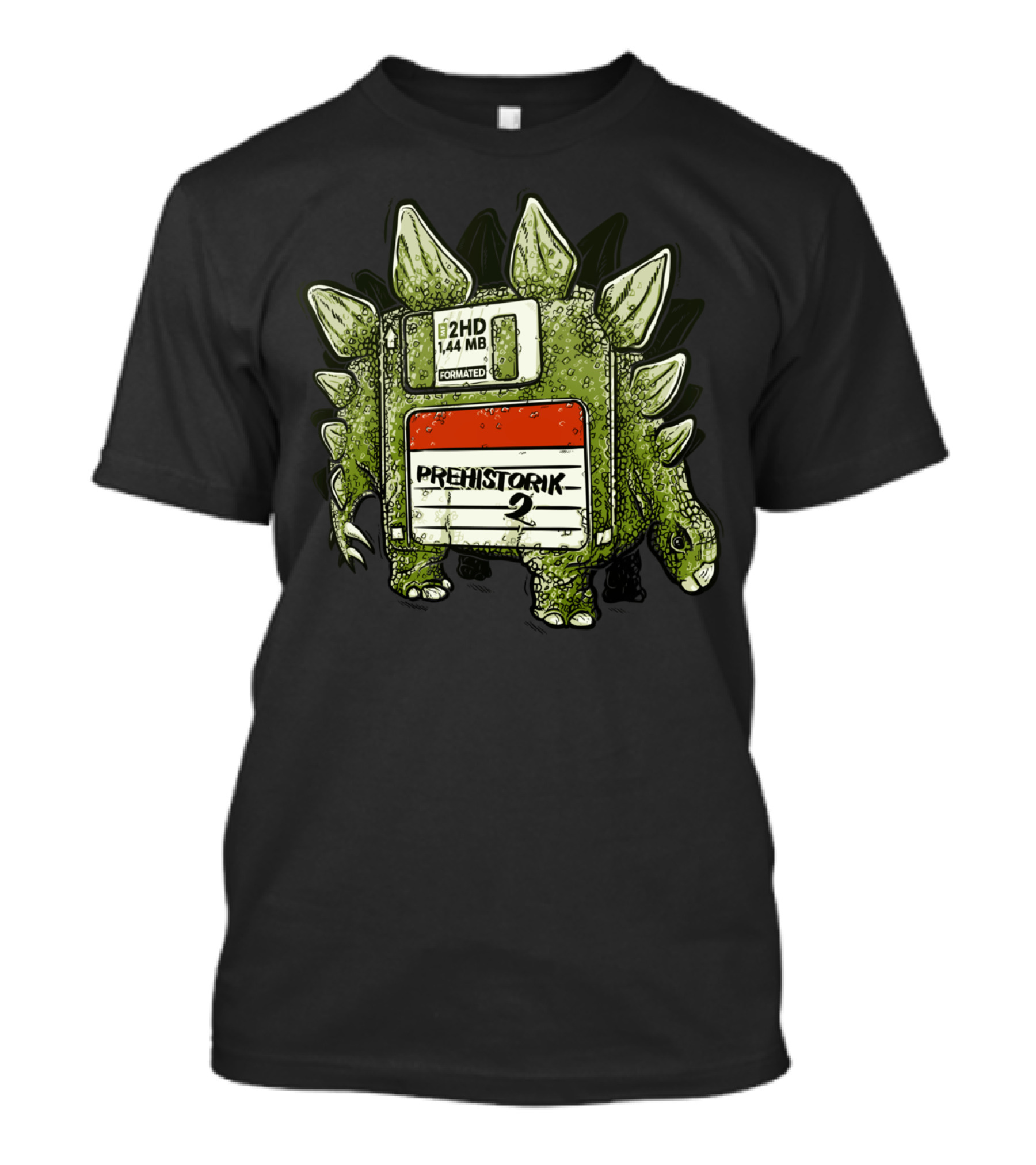 Prehistorik 2 1.44 MB Formatted Stegosaurus Floppy Disk Dinosaur T-Shirt