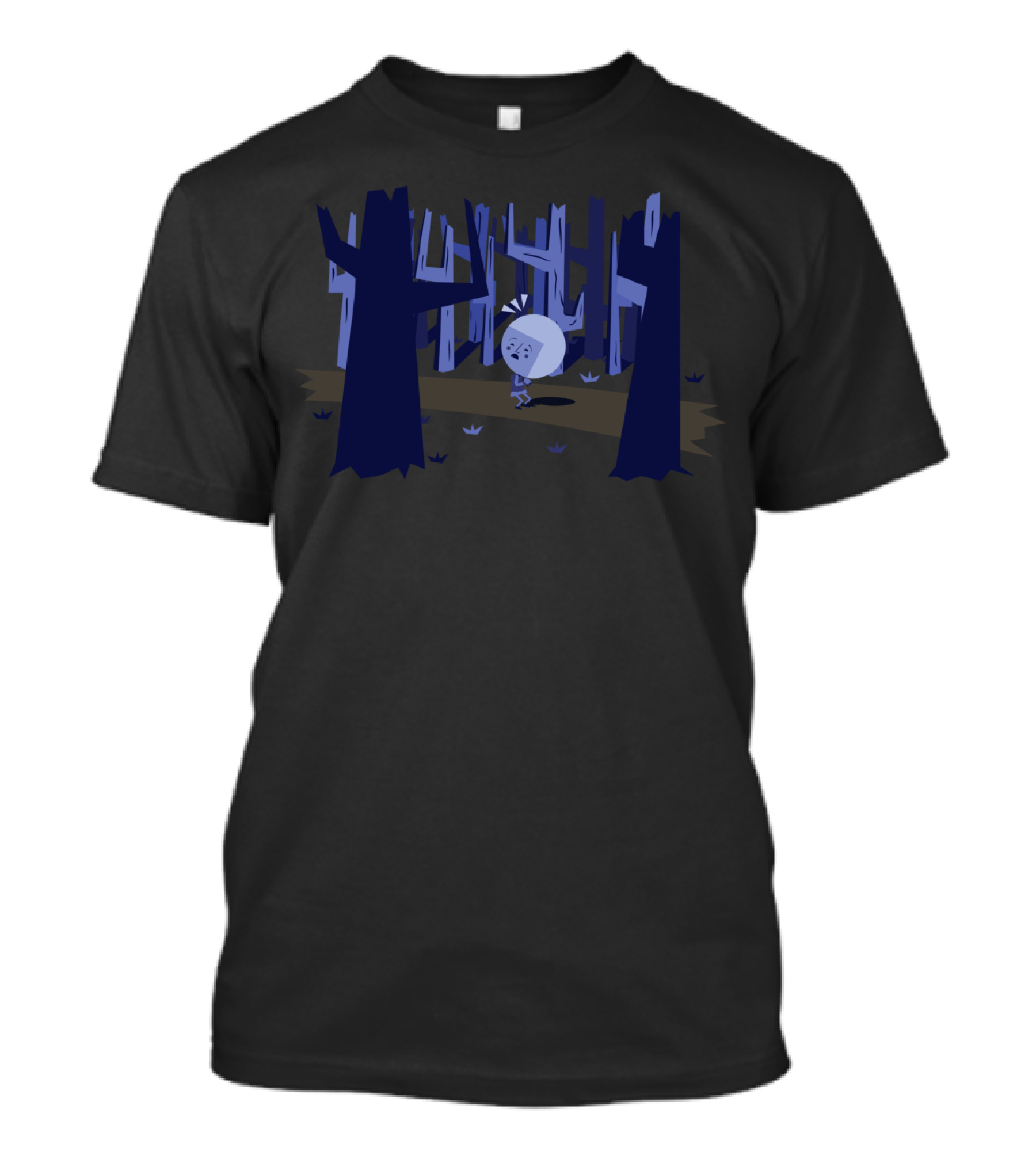 Lost In The Woods Cartoon Nighttime Walk T-Shirt