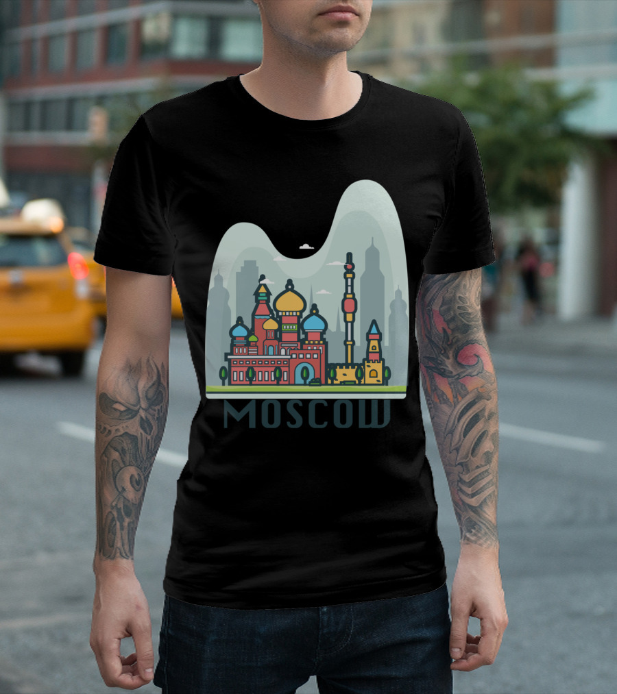 Moscow Skyline with Iconic Architecture T-Shirt