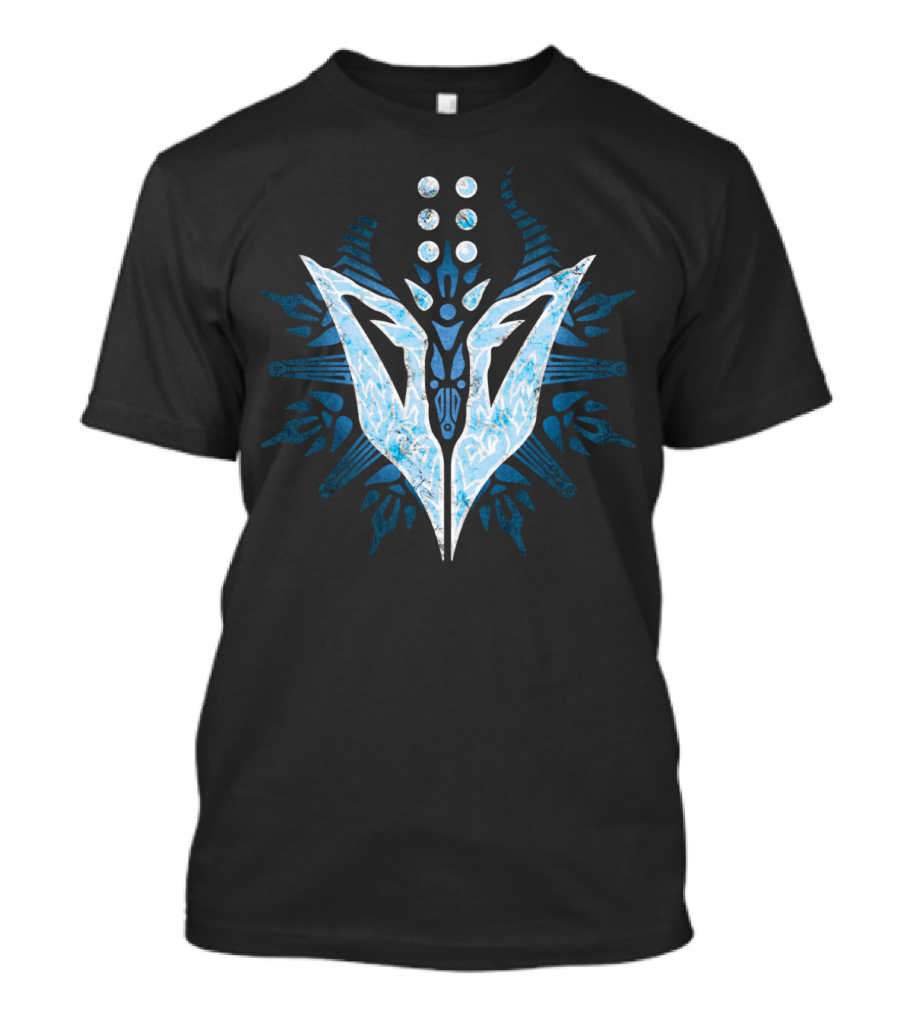 Sigil Of Wolves Mystical Ice Emblem With Tribal Blue T-Shirt