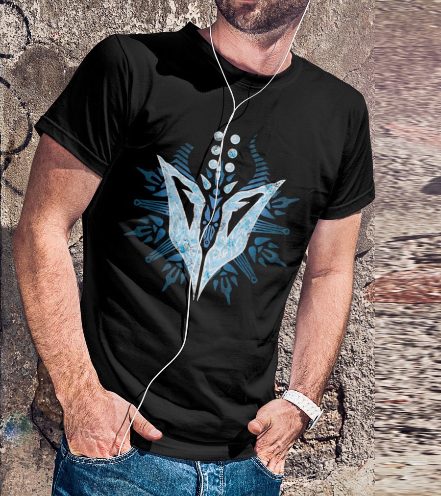Sigil Of Wolves Mystical Ice Emblem With Tribal Blue T-Shirt
