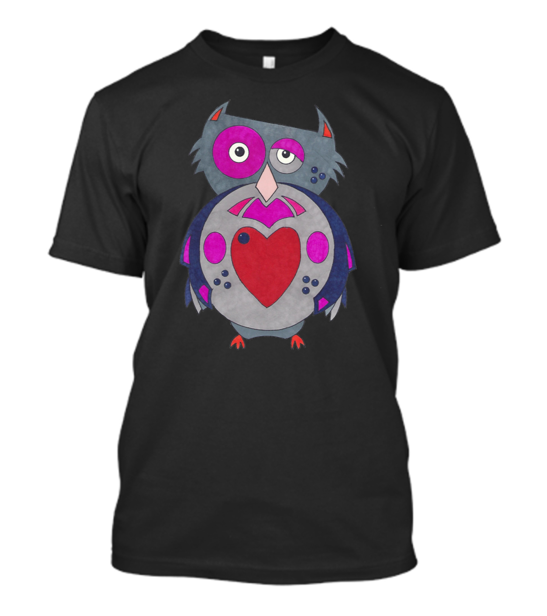 Too Wise To Care Owl Heart T-Shirt