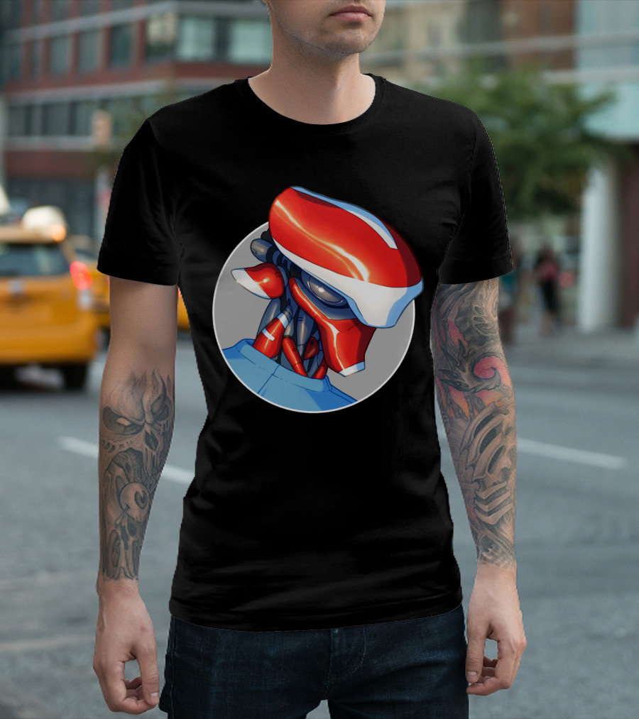 Sykosan Mecha Fantasy Red Helmet T-Shirt