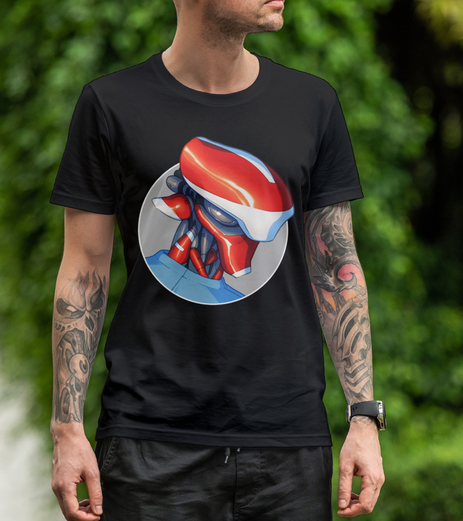 Sykosan Mecha Fantasy Red Helmet T-Shirt