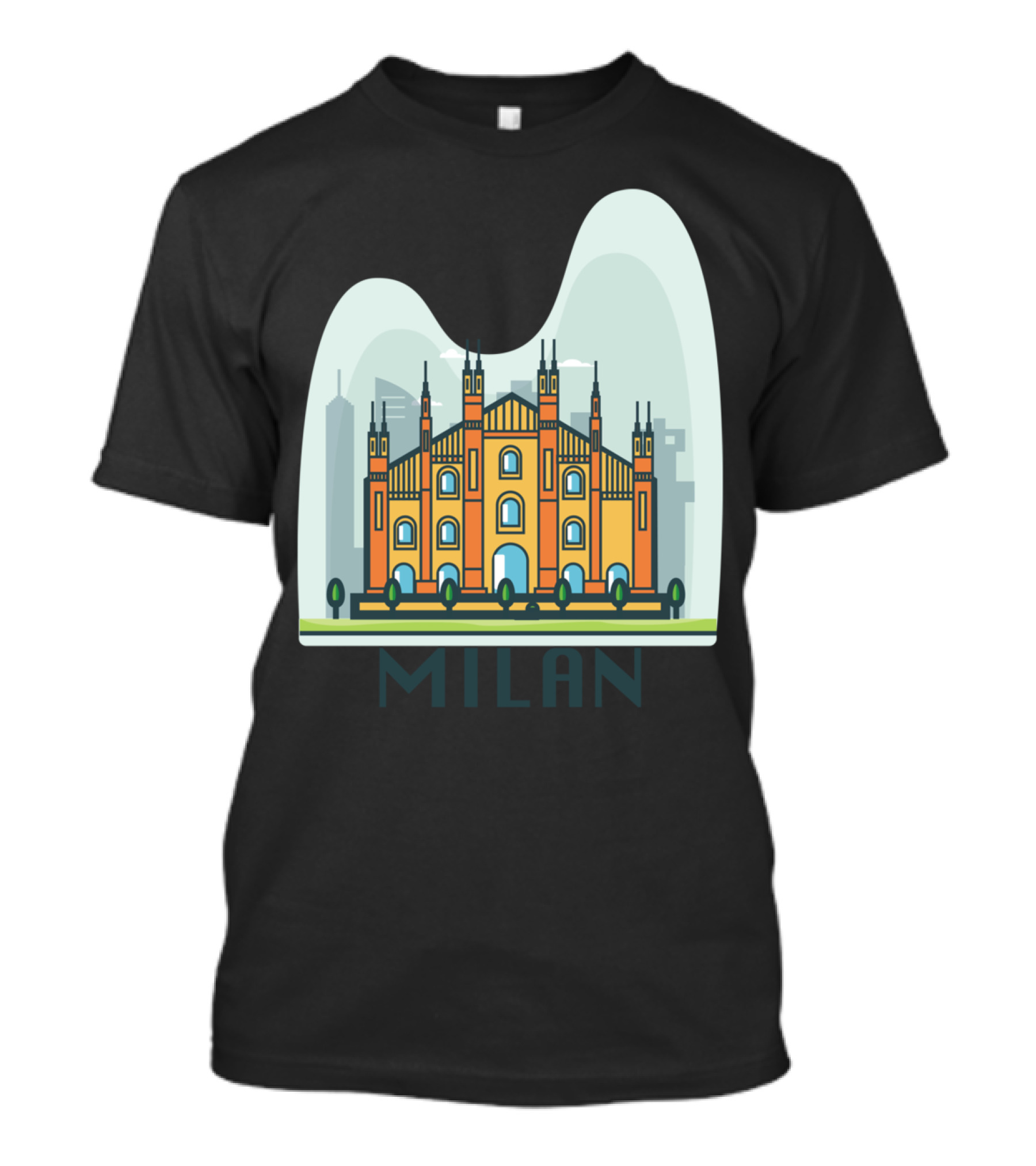 Milan Cathedral Duomo Illustration City Skyline T-Shirt