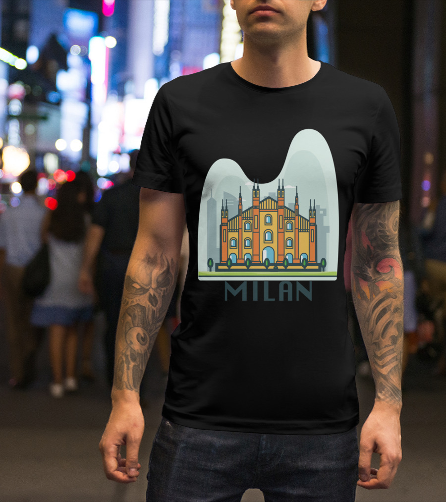 Milan Cathedral Duomo Illustration City Skyline T-Shirt