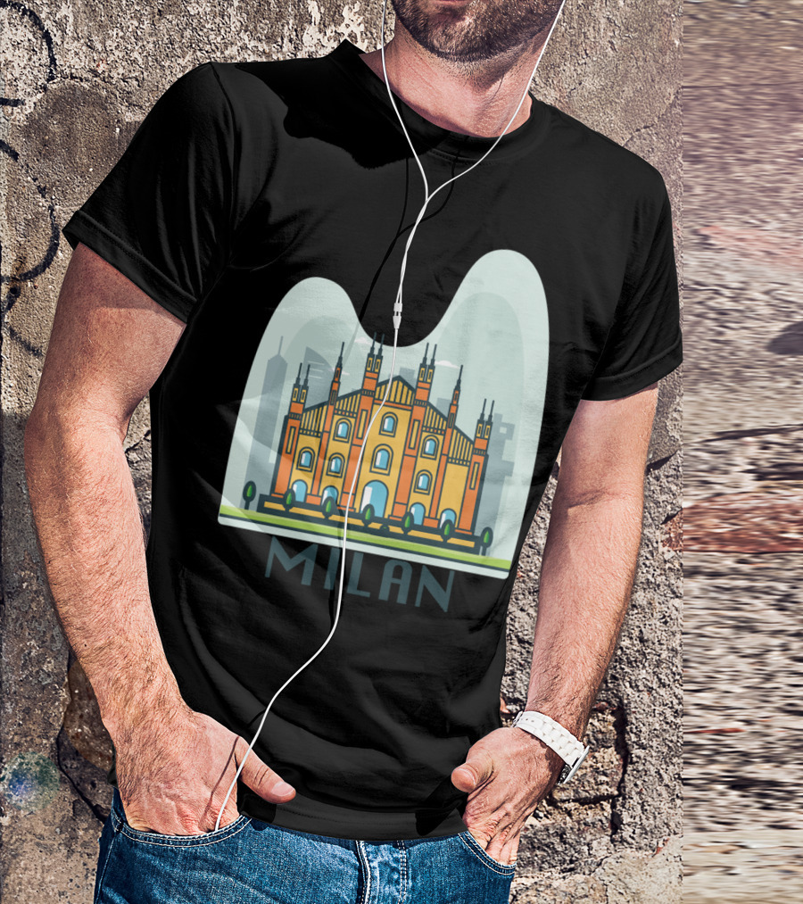Milan Cathedral Duomo Illustration City Skyline T-Shirt