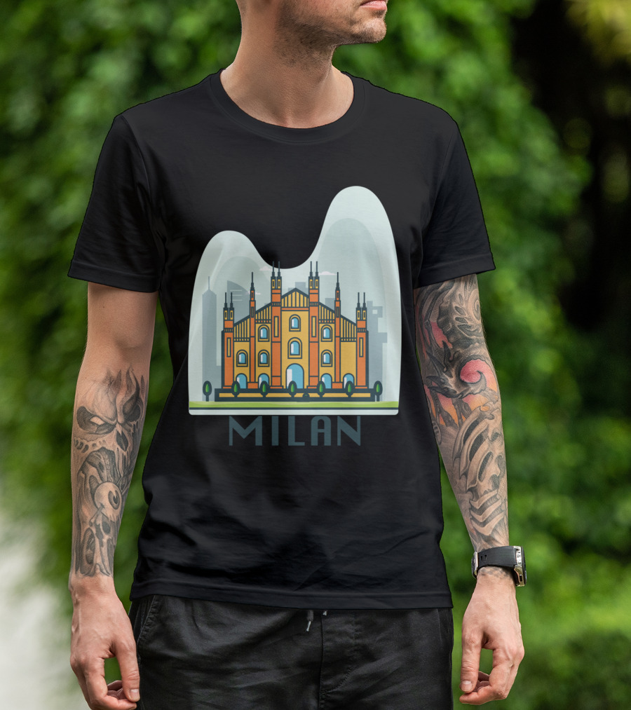 Milan Cathedral Duomo Illustration City Skyline T-Shirt