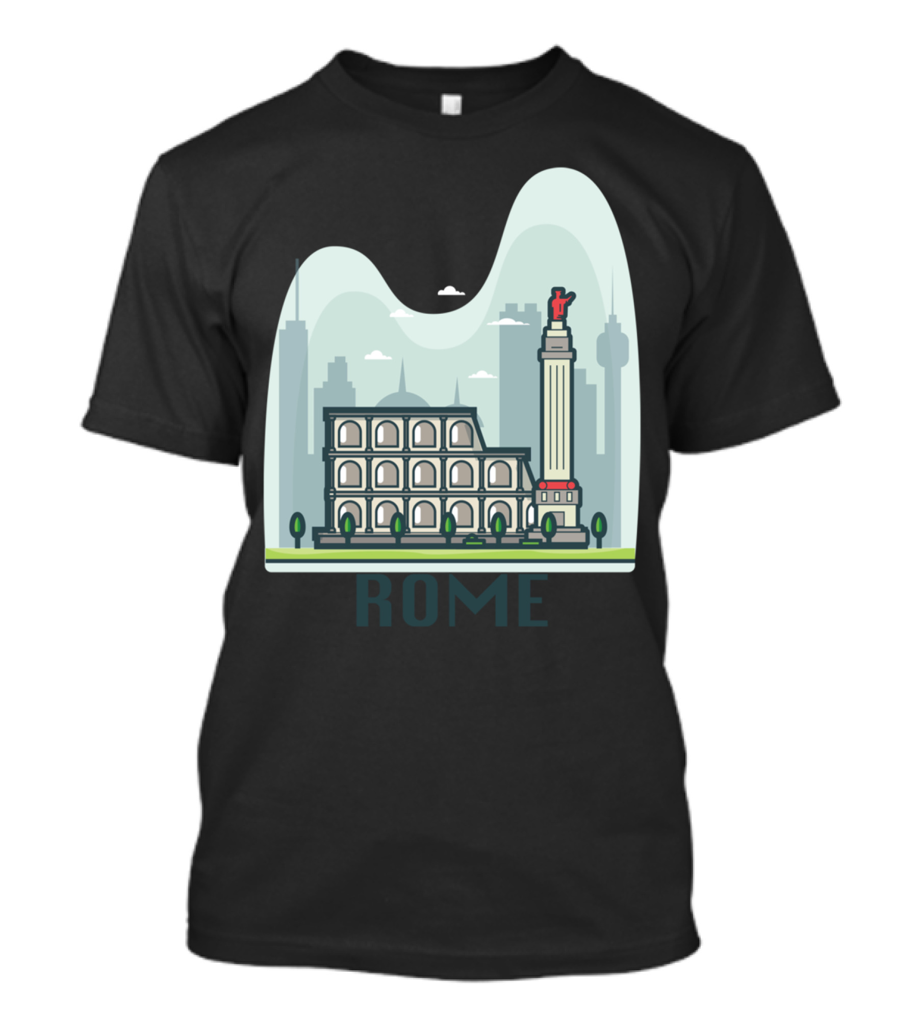 Rome Iconic Landmarks Cityscape T-Shirt