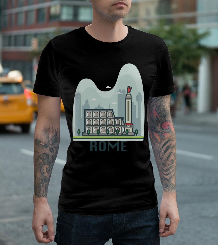 Rome Iconic Landmarks Cityscape T-Shirt