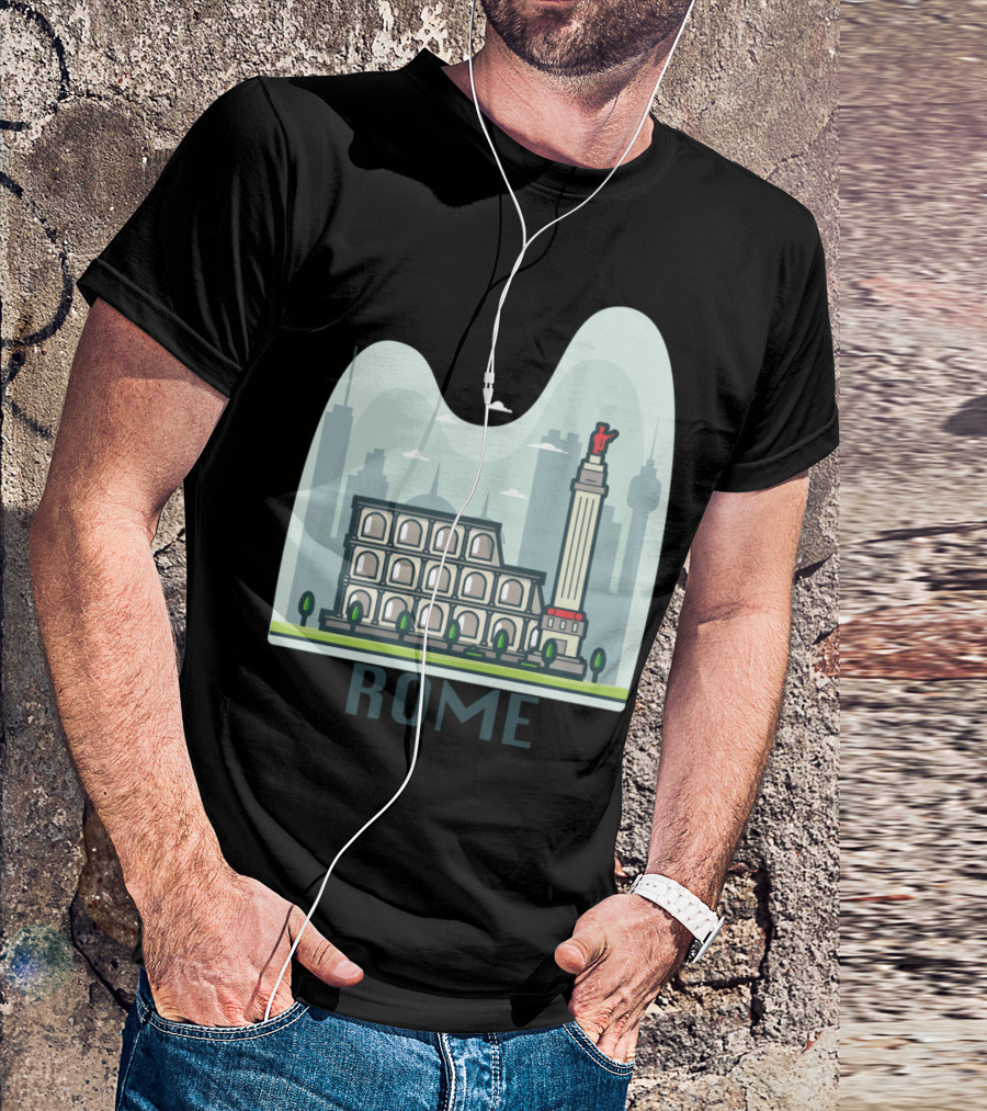 Rome Iconic Landmarks Cityscape T-Shirt