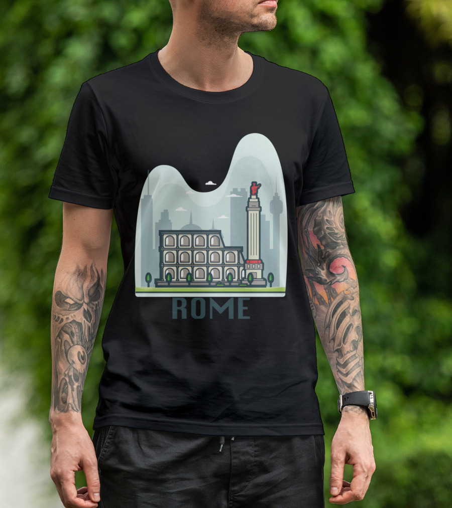 Rome Iconic Landmarks Cityscape T-Shirt