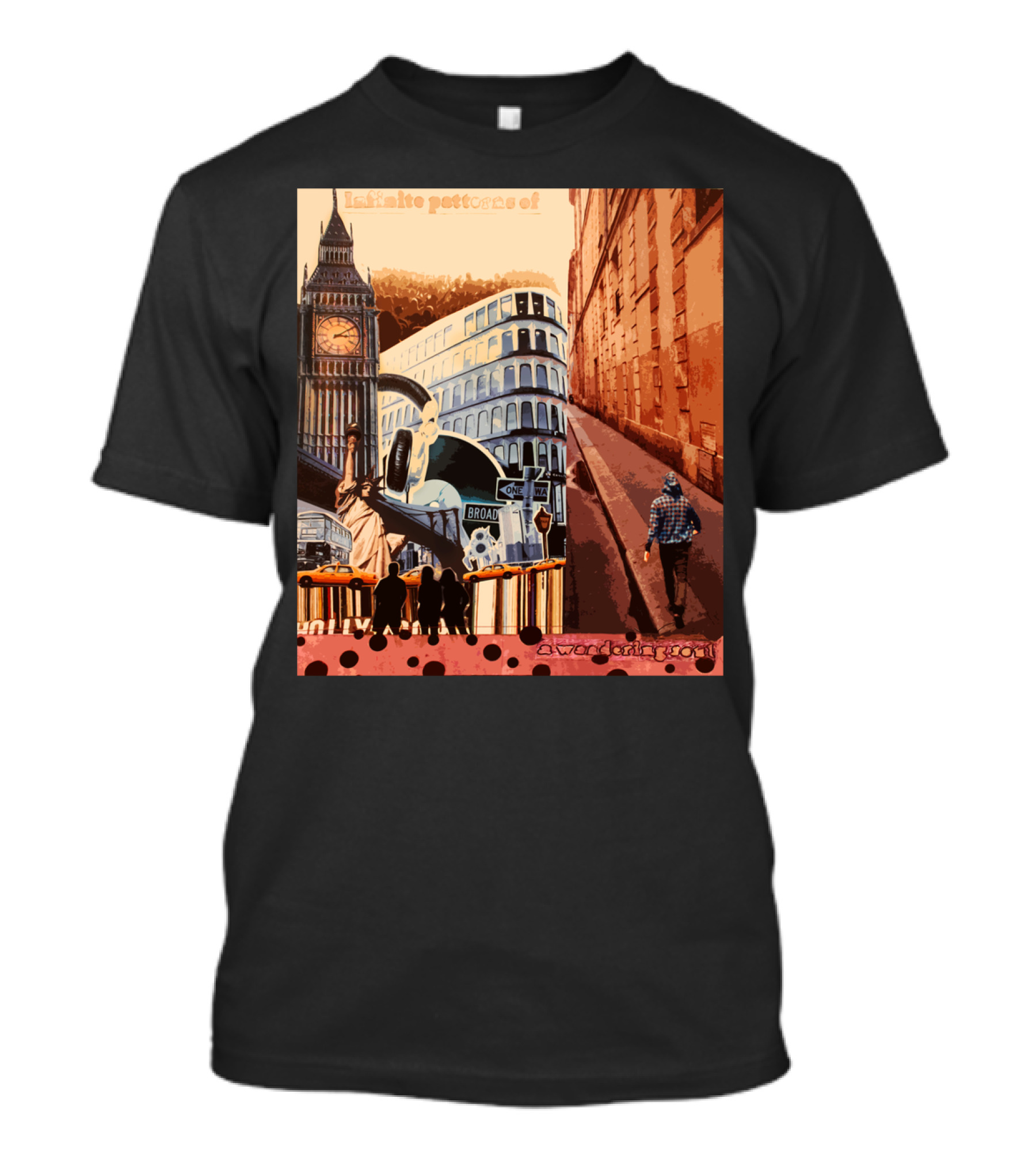 Infinite Patterns Of Broadway And Big Ben Wandering Soul T-Shirt