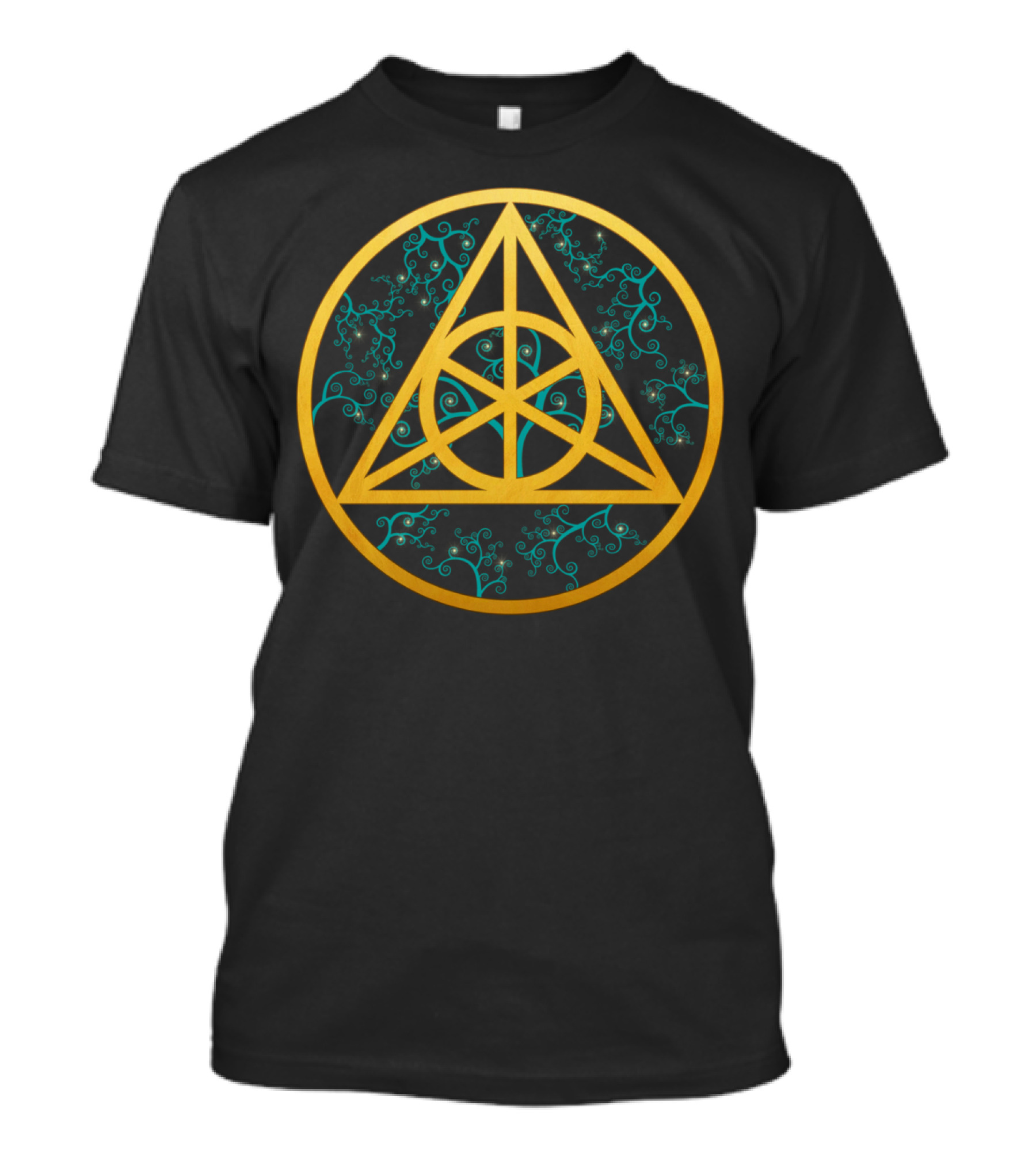 Deathly Hallows Geometry With Botanical Accents T-Shirt