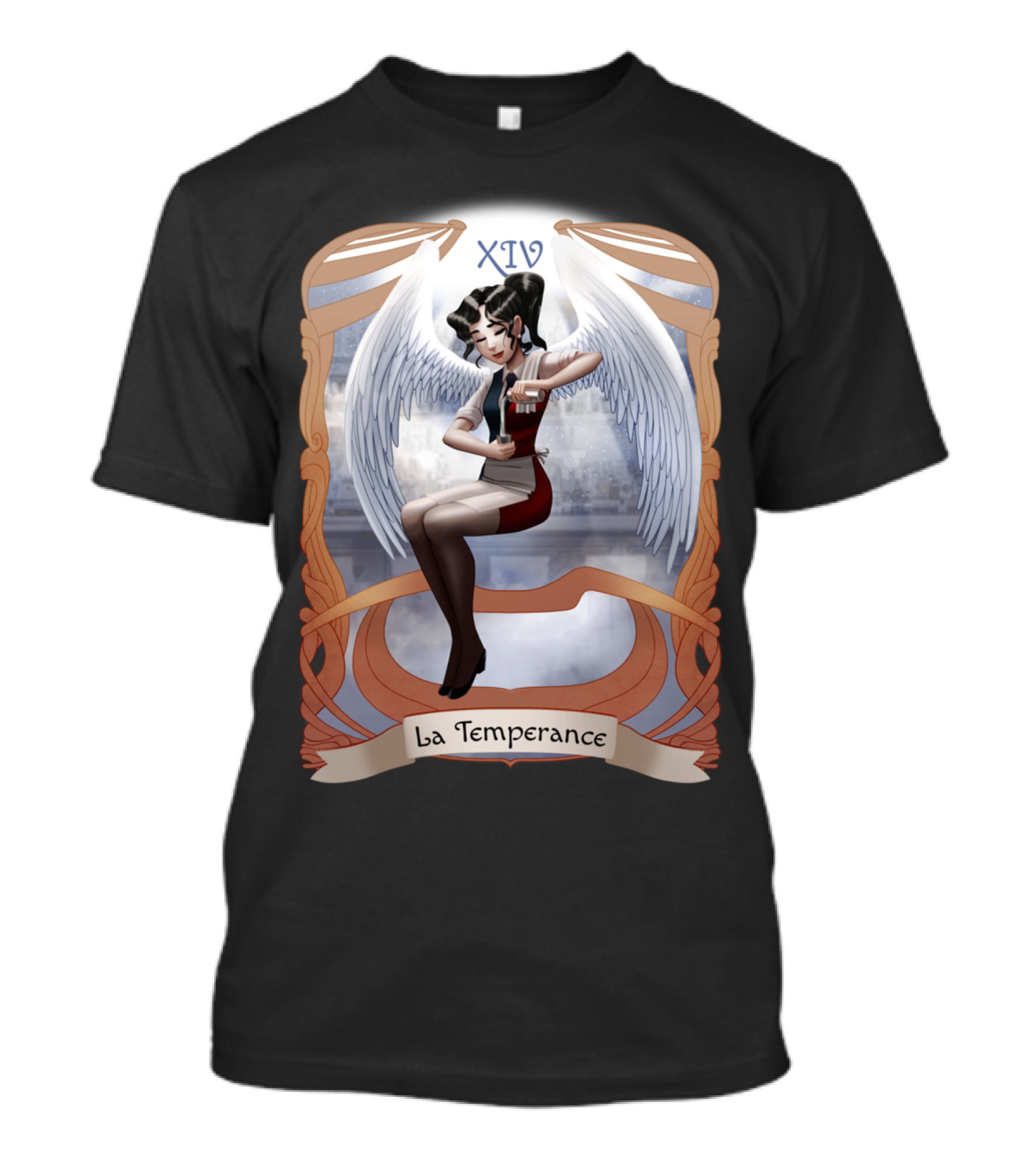 XIV La Temperance Angel Wings Art Nouveau T-Shirt