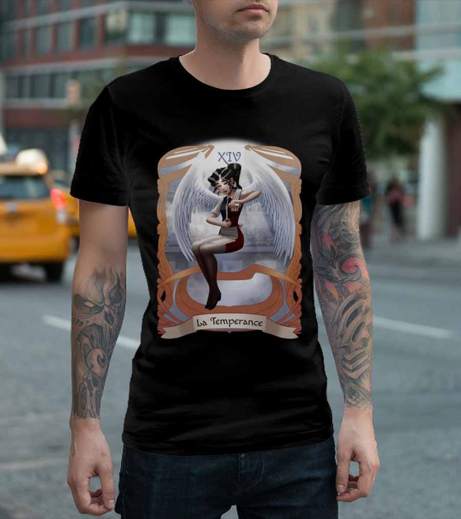 XIV La Temperance Angel Wings Art Nouveau T-Shirt