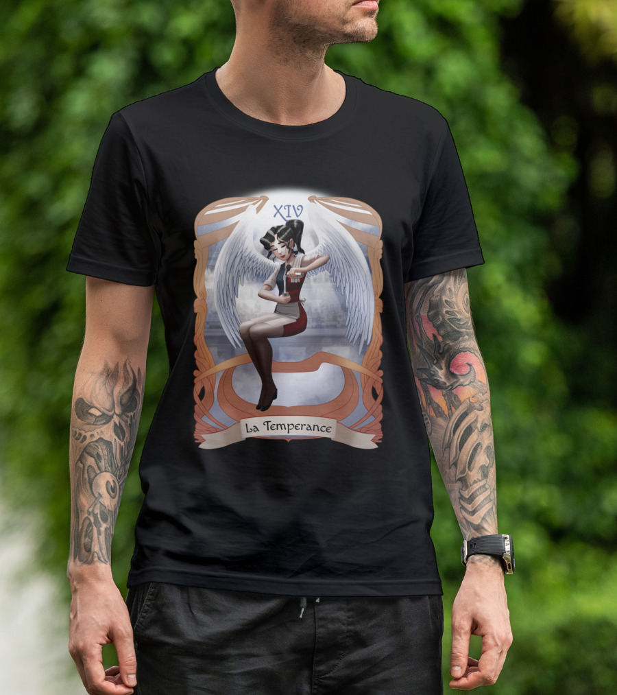 XIV La Temperance Angel Wings Art Nouveau T-Shirt