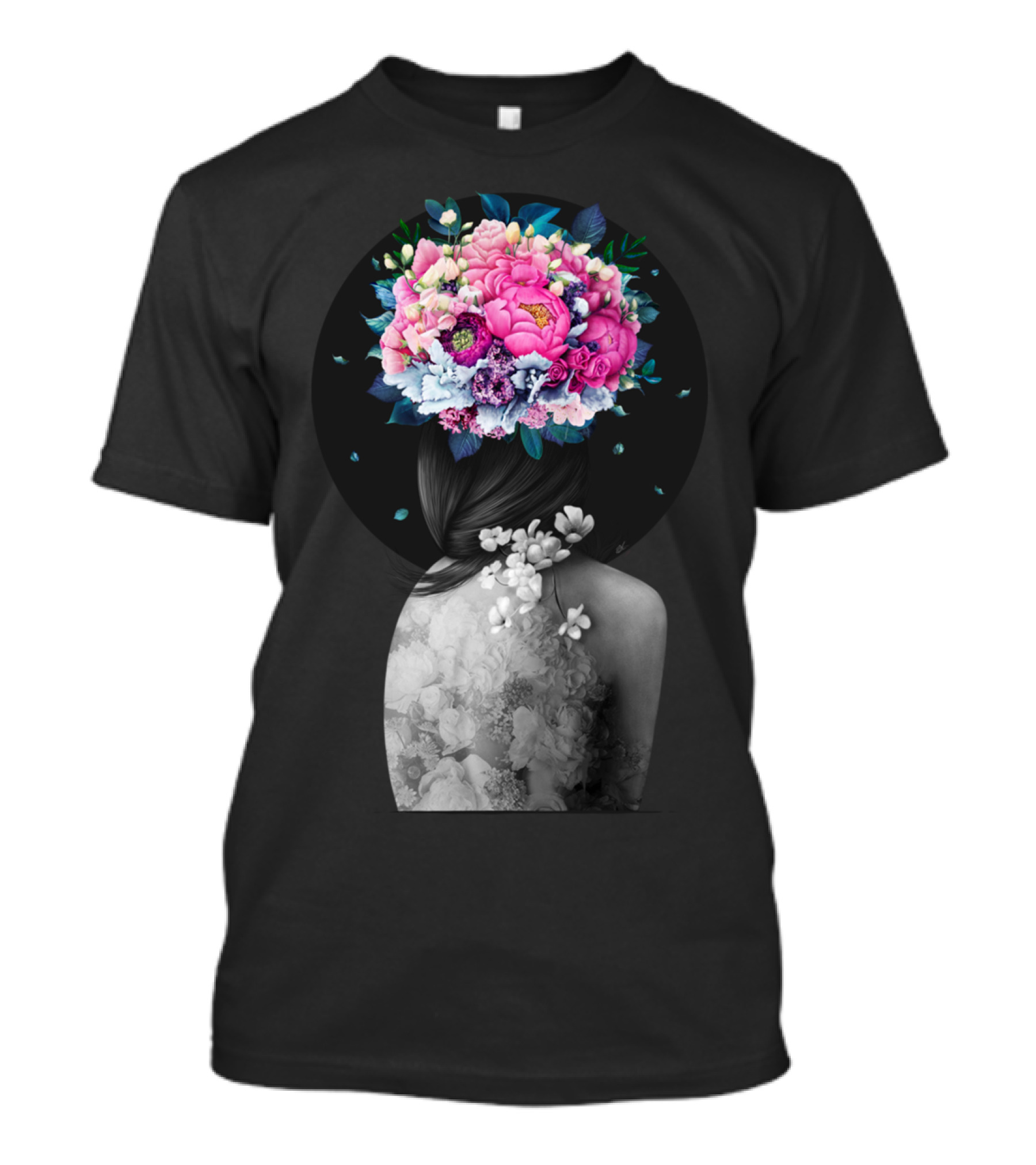 Infinity Of Bloom Floral Crown On Woman's Back T-Shirt