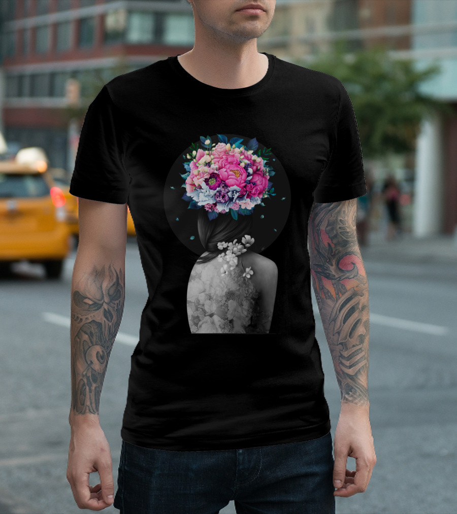 Infinity Of Bloom Floral Crown On Woman's Back T-Shirt