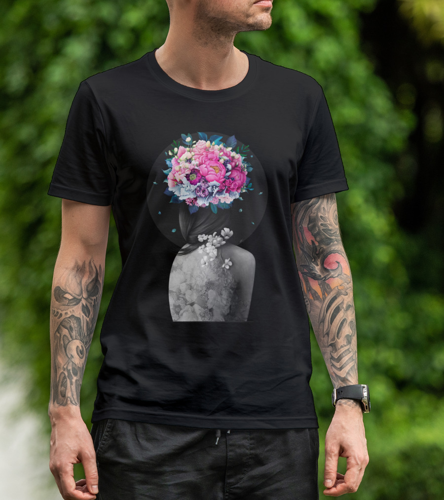 Infinity Of Bloom Floral Crown On Woman's Back T-Shirt