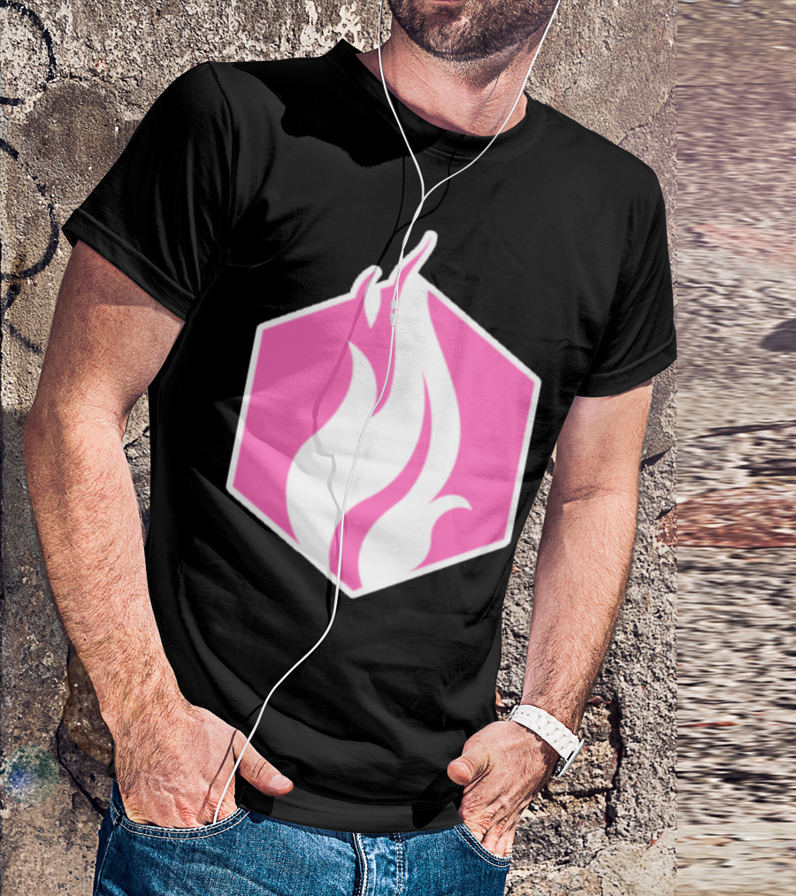 FireNation Pink Flame Hexagon Sticker T-Shirt