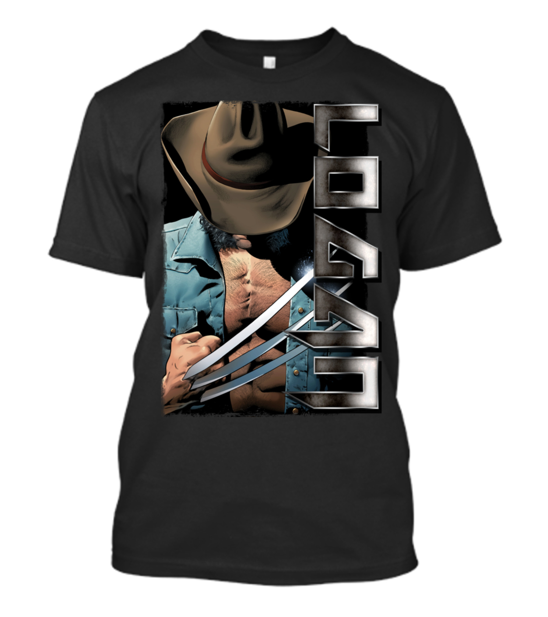 Logan Wolverine Cowboy Hat Claws T-Shirt