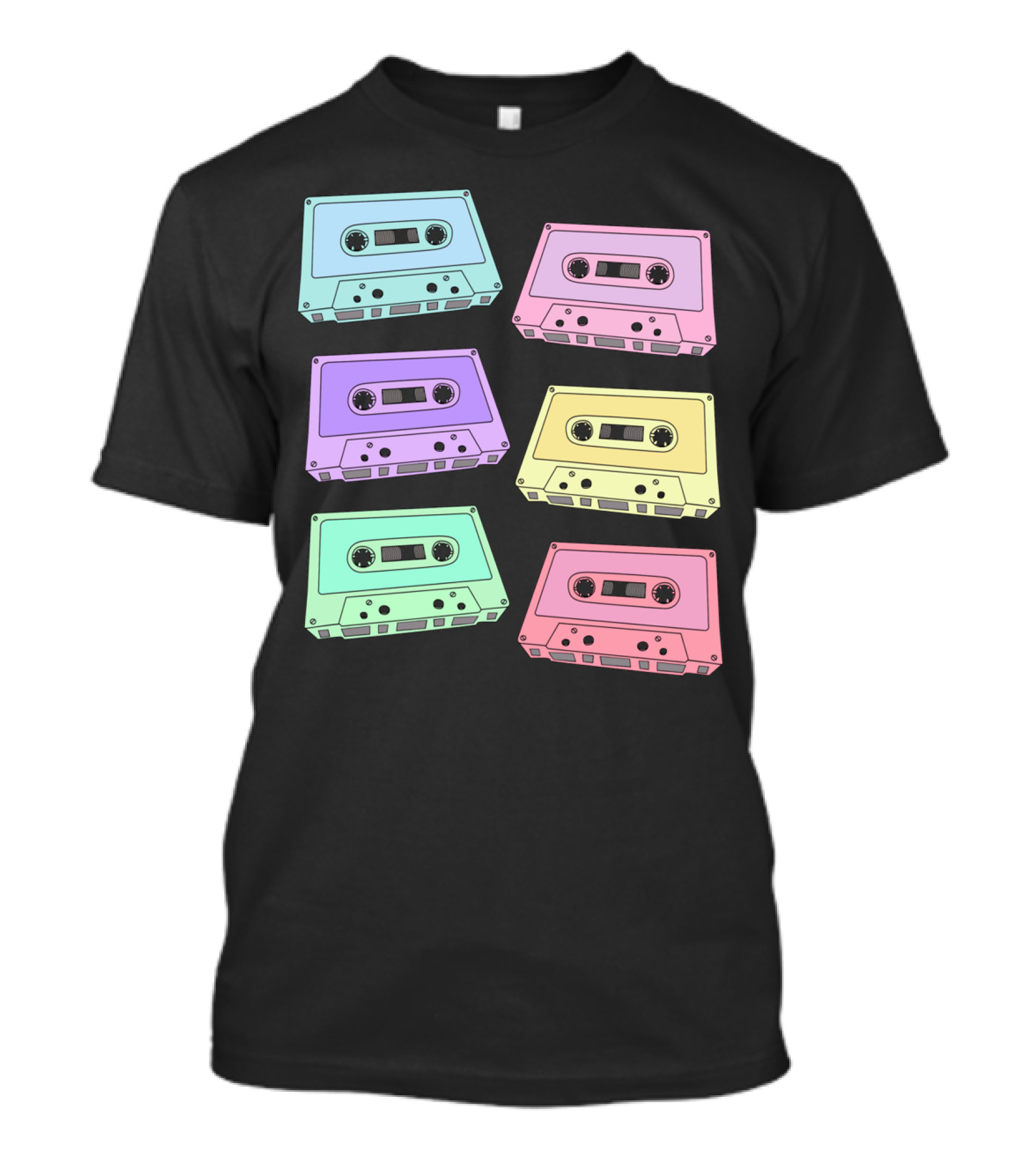 Retro Multi Colored Mixtapes Cassette Set T-Shirt