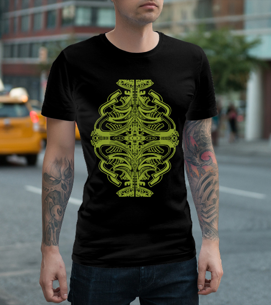 Totem Intricate Geometric Abstract Symmetrical T-Shirt