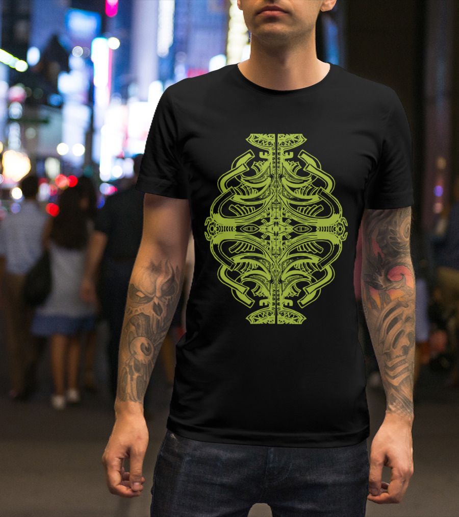 Totem Intricate Geometric Abstract Symmetrical T-Shirt