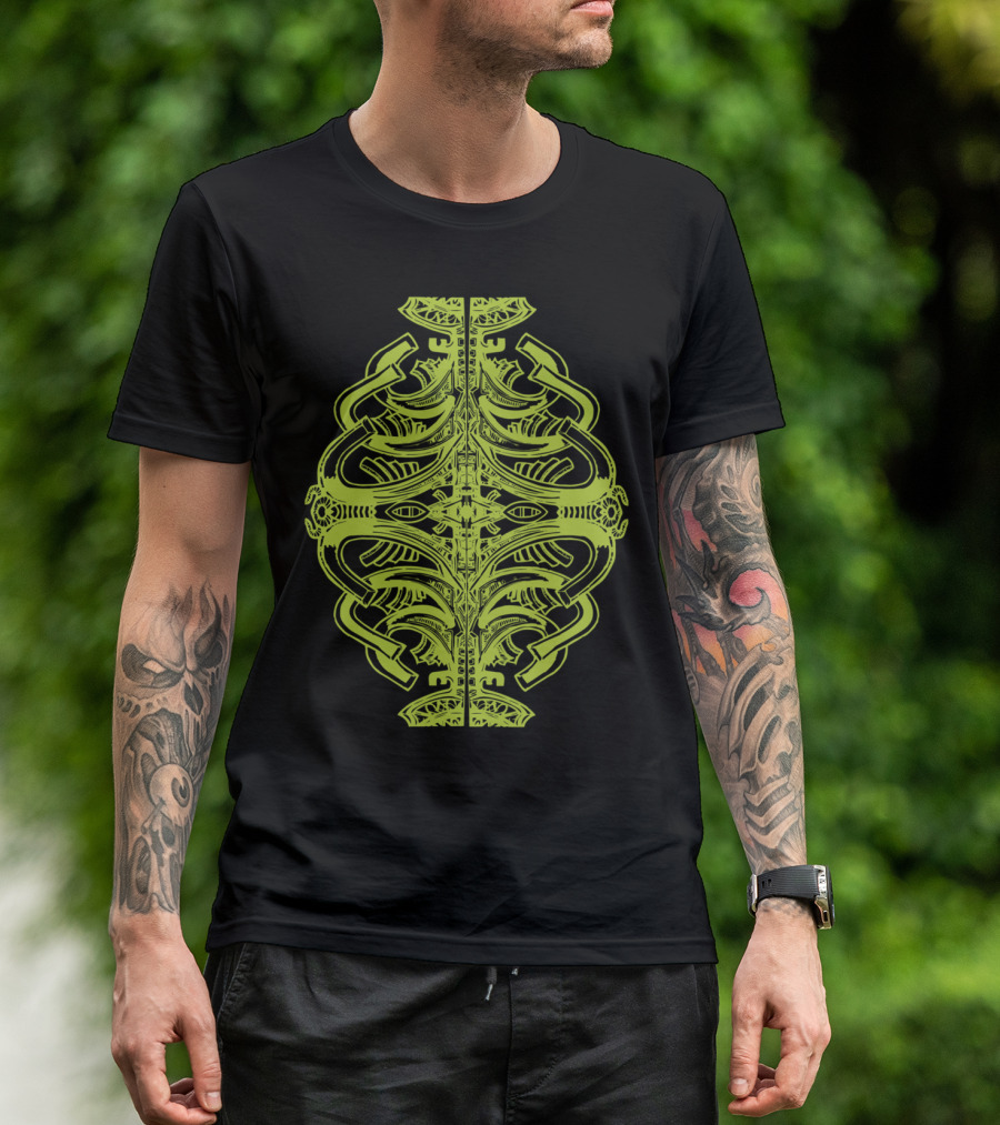 Totem Intricate Geometric Abstract Symmetrical T-Shirt