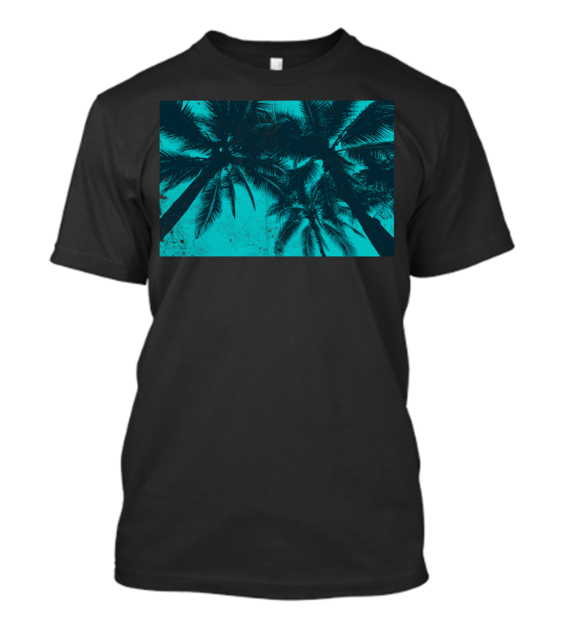 Palms In Summer Blue Tropical Vibes T-Shirt
