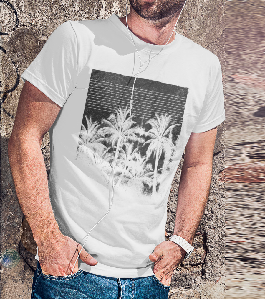 Palms In The Sky Tropical Silhouette Twilight Scene T-Shirt