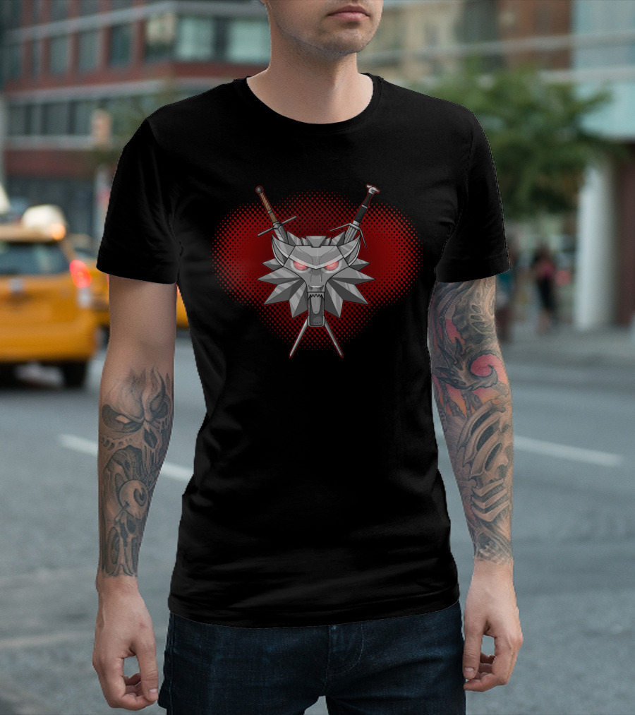 Wolf Medallion Silver For Monsters Steel Swords T-Shirt