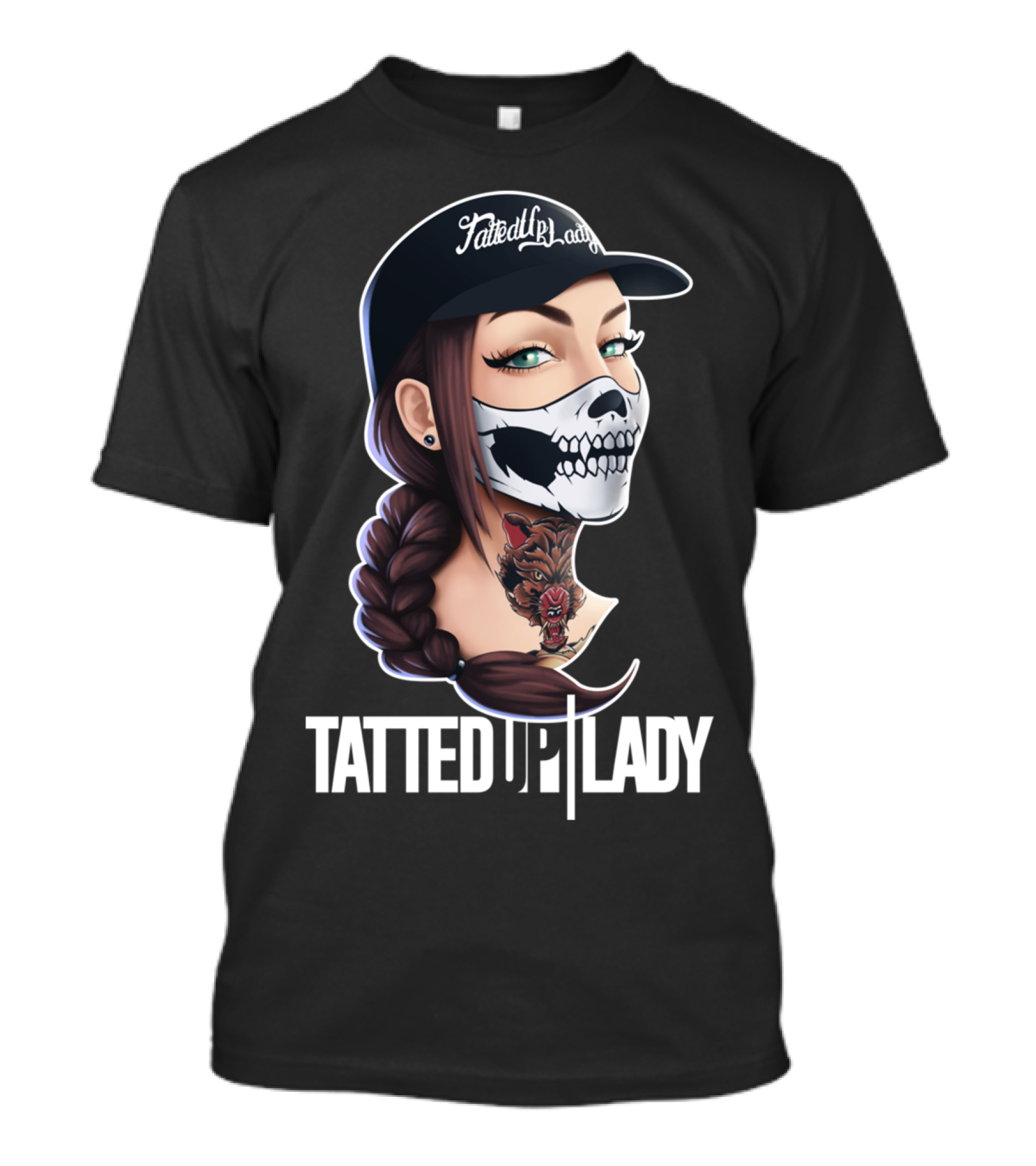 Tatted Up Lady Skull Mask Tattoo Hat T-Shirt