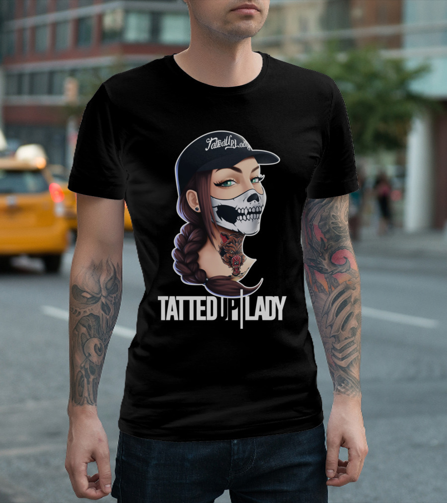 Tatted Up Lady Skull Mask Tattoo Hat T-Shirt