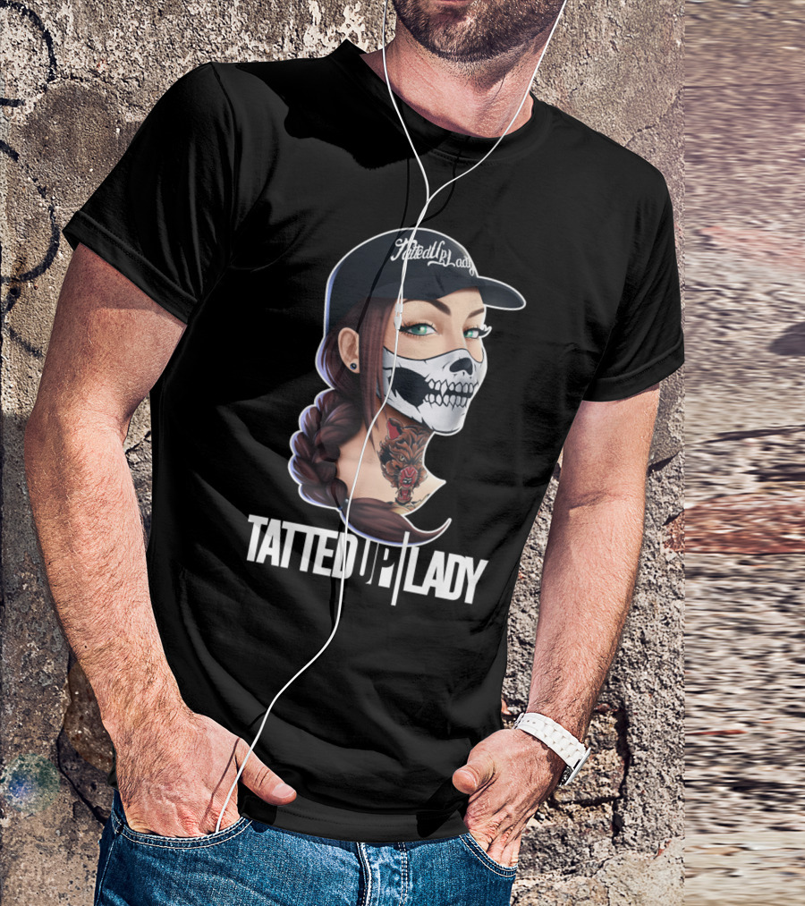 Tatted Up Lady Skull Mask Tattoo Hat T-Shirt