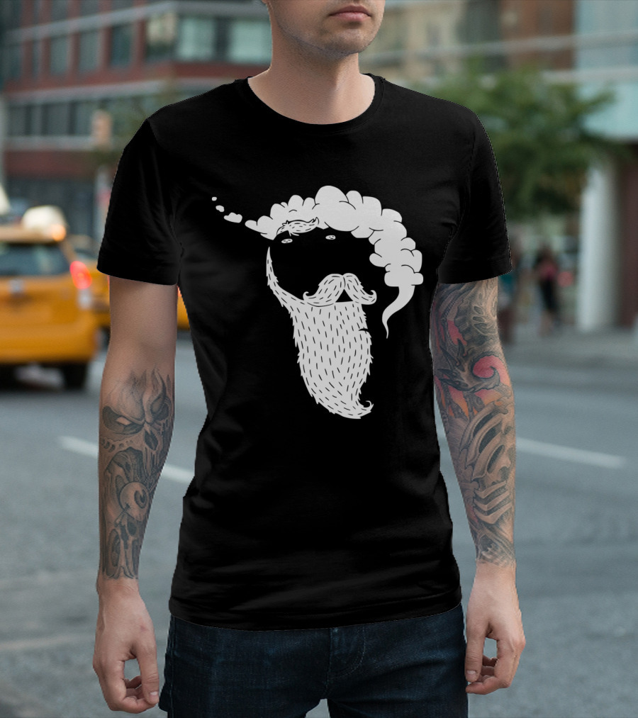 T Rex Smoking Pipe With Beard And Mustache T-Shirt