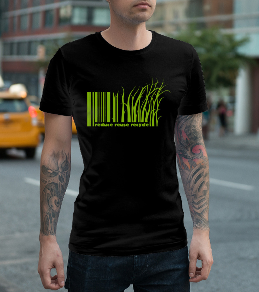 Reduce Reuse Recycle Barcode Grass T-Shirt