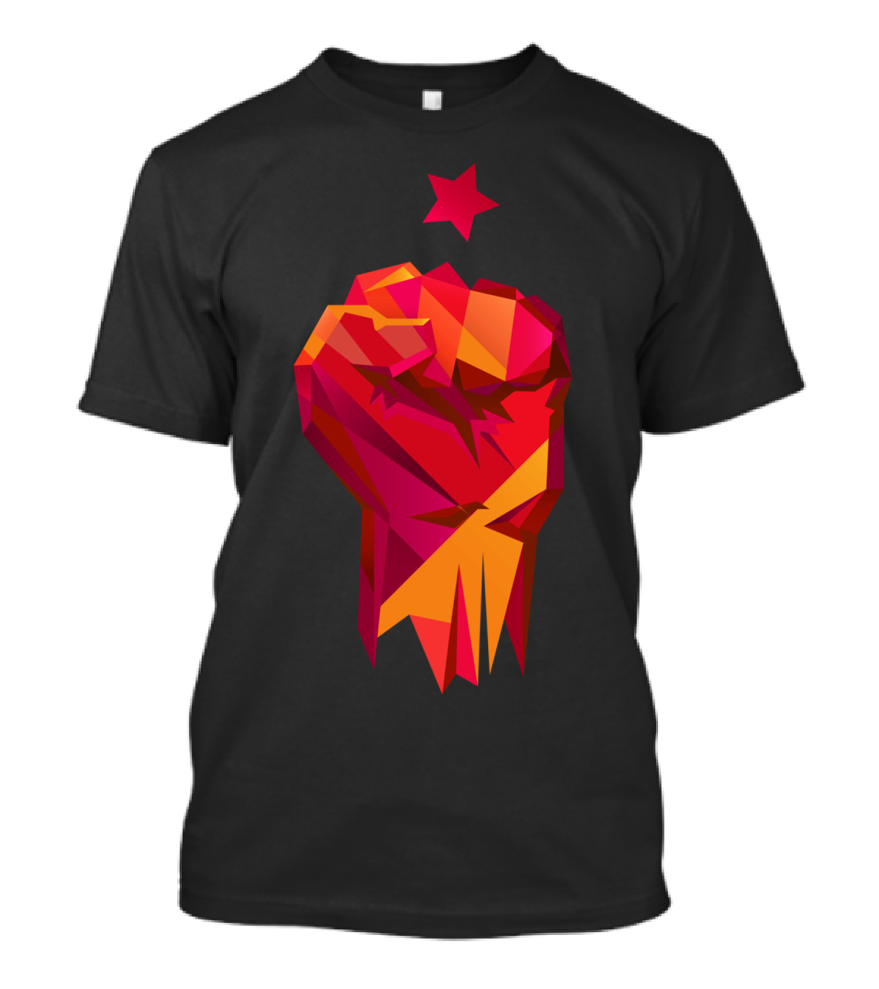 Fist Of Revolution Geometric Red Star Power T-Shirt
