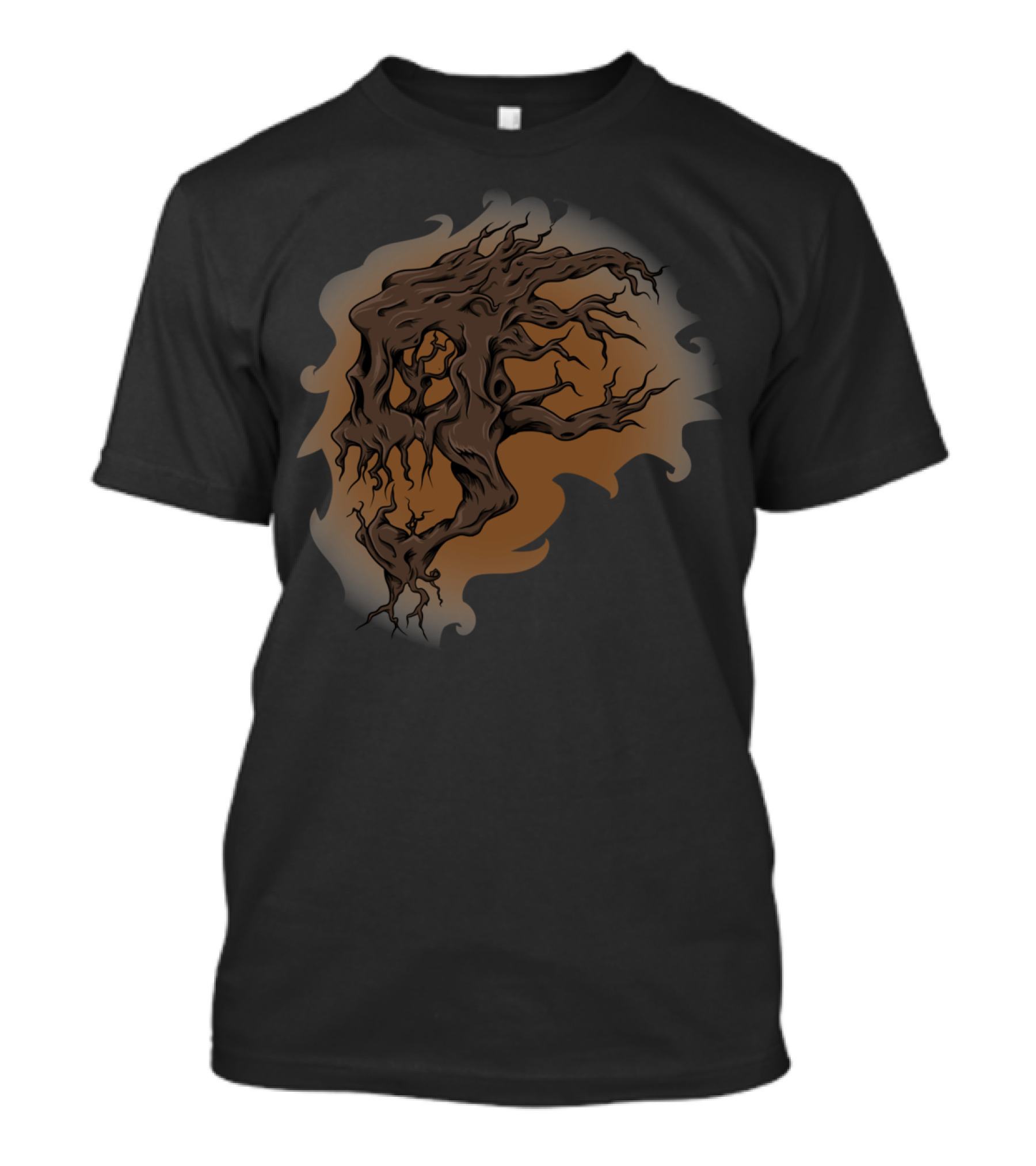 Wooden Remains Eerie Tree Silhouette In Brown Tones T-Shirt