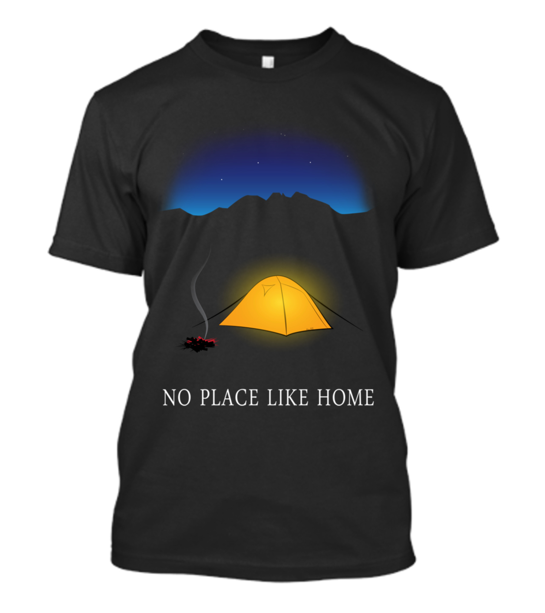 No Place Like Home Tent Campfire Night Sky T-Shirt