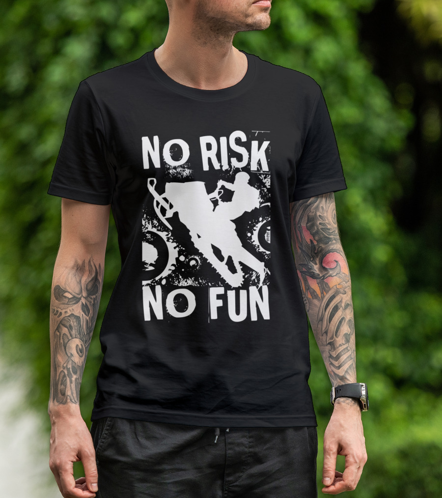 NO RISK NO FUN Snowmobile Adventure T-Shirt
